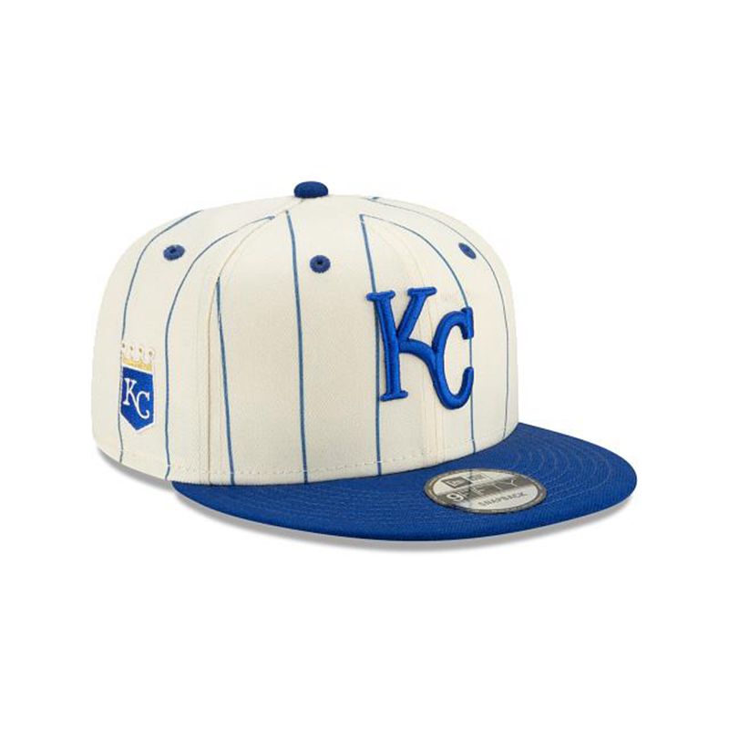 MLB Kansas City Royals Pinstripe 9Fifty Snapback (CPA3162) - White New Era Caps